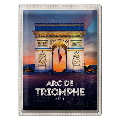 Blechschild Reise 30x40cm Arc de Triomphe Paris Denkmal Geschenk