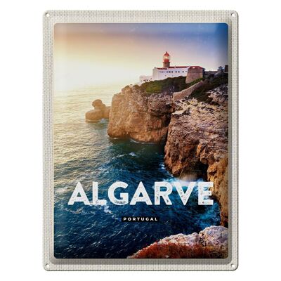Targa in metallo da viaggio 30x40 cm Poster per le vacanze al mare in Algarve Portogallo
