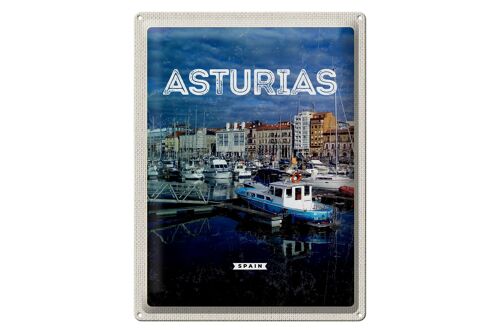 Blechschild Reise 30x40cm Retro Asturias Spyin Spanien Jachten