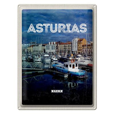 Targa in metallo da viaggio 30x40 cm Retro Asturias Spyin Spain Yachts