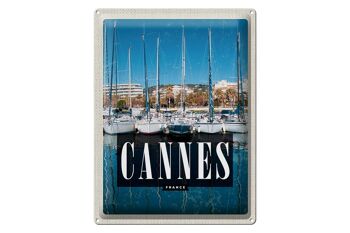 Plaque tôle voyage 30x40cm Cannes France marina 1