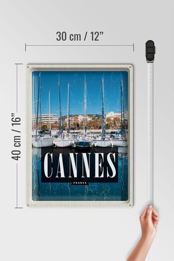 Plaque tôle voyage 30x40cm Cannes France marina 4