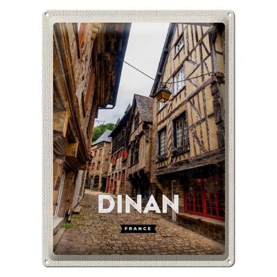 Cartel de chapa Viaje 30x40cm Dinan Francia Ciudad medieval
