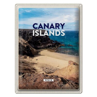 Cartel de chapa Travel 30x40cm Sretro Islas Canarias Montañas Mar Arena