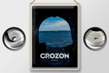 Plaque en tôle voyage 30x40cm rétro Crozon France vacances à la mer 2