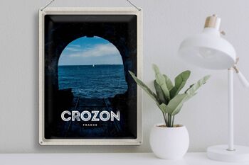 Plaque en tôle voyage 30x40cm rétro Crozon France vacances à la mer 3