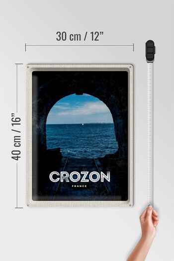 Plaque en tôle voyage 30x40cm rétro Crozon France vacances à la mer 4