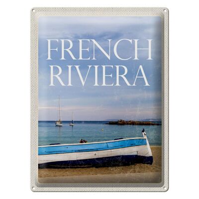 Blechschild Reise 30x40cm Retro french riviera Meer Boot Urlaub