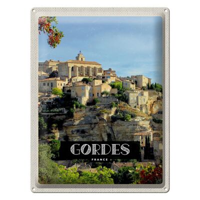 Cartel de chapa de viaje, 30x40cm, Gordes, Francia, vista, regalo de vacaciones