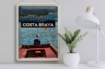 Signe en étain voyage 30x40cm rétro Costa Brava espagne mer 3