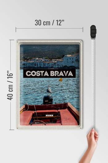Signe en étain voyage 30x40cm rétro Costa Brava espagne mer 4