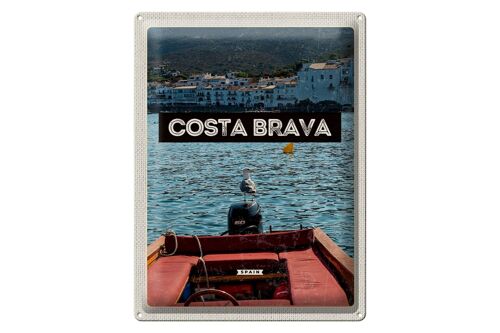 Blechschild Reise 30x40cm Retro Costa Brava Spain Meer