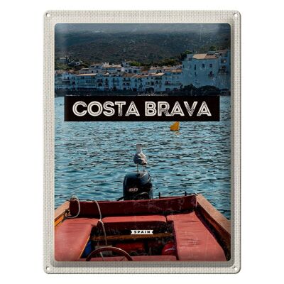 Targa in metallo da viaggio 30x40 cm Retro Costa Brava Spagna Mare