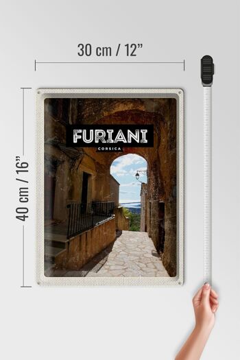 Plaque en étain voyage 30x40cm rétro Furiani Corsica Holiday Resort 4