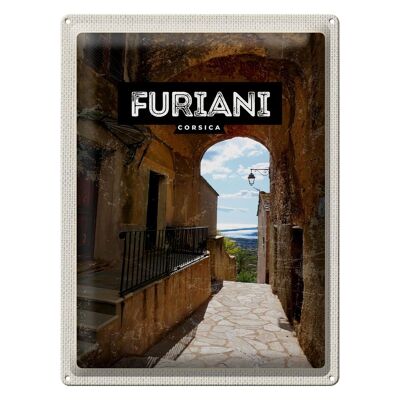 Tin sign travel 30x40cm Retro Furiani Corsica holiday destination