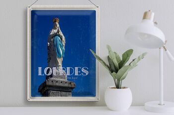 Plaque en tôle de voyage 30x40cm, sanctuaire dame de Lourdes, église 3