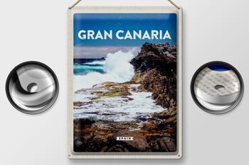 Panneau en étain voyage 30x40cm, Gran Canaria, espagne, montagnes marines 2