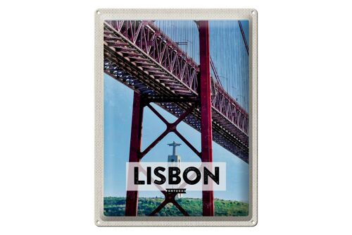 Blechschild Reise 30x40cm Lisbon Portugal Ponte 25 de Abril