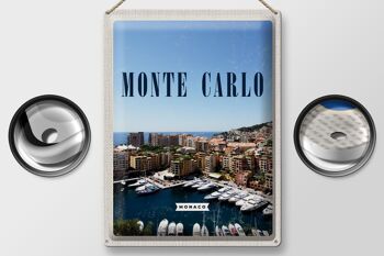 Plaque en tôle voyage 30x40cm Monte Carlo Monaco vacances à la mer 2