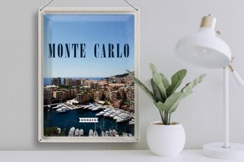 Plaque en tôle voyage 30x40cm Monte Carlo Monaco vacances à la mer 3