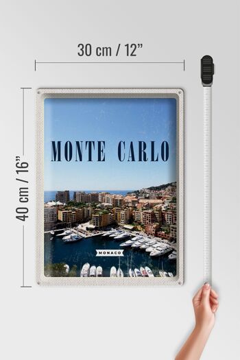 Plaque en tôle voyage 30x40cm Monte Carlo Monaco vacances à la mer 4