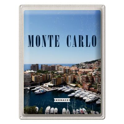 Cartel de chapa viaje 30x40cm Monte Carlo Mónaco vacaciones en el mar