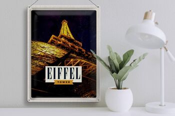 Signe en étain voyage 30x40cm rétro tour Eiffel tour Eiffel Paris 3