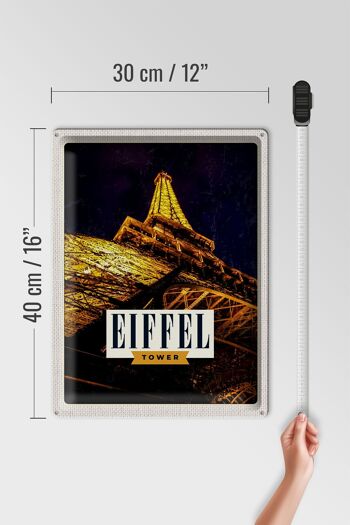Signe en étain voyage 30x40cm rétro tour Eiffel tour Eiffel Paris 4