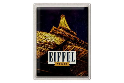 Blechschild Reise 30x40cm Retro Eiffel Tower Eiffelturm Paris