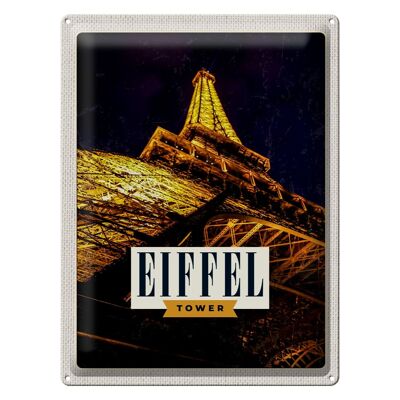 Targa in metallo da viaggio 30x40 cm Retro Torre Eiffel Torre Eiffel Parigi