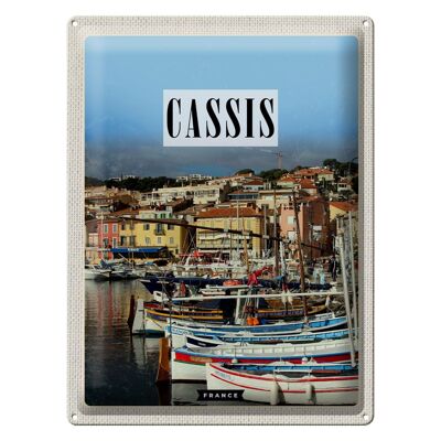 Cartel de chapa de viaje, 30x40cm, Cassis, Francia, casco antiguo, vacaciones en el mar