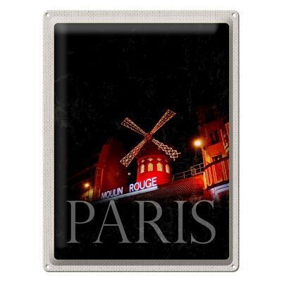 Cartel de chapa Viaje 30x40cm Moulin Rouge Paris Varieté Regalo