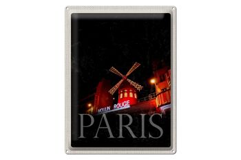 Plaque en étain voyage 30x40cm Moulin Rouge Paris variété cadeau 1