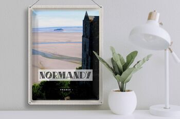 Affiche de voyage en étain, signe en étain, 30x40cm, Normandie, France, sable de mer 3