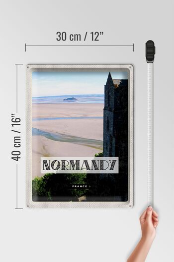 Affiche de voyage en étain, signe en étain, 30x40cm, Normandie, France, sable de mer 4