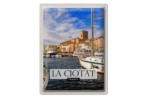 Blechschild Reise 30x40cm La Ciotat France Meer Boote