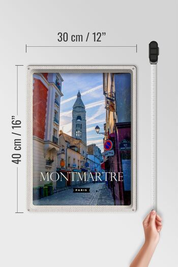 Plaque tôle voyage 30x40cm Montmartre Paris quartier des artistes 4