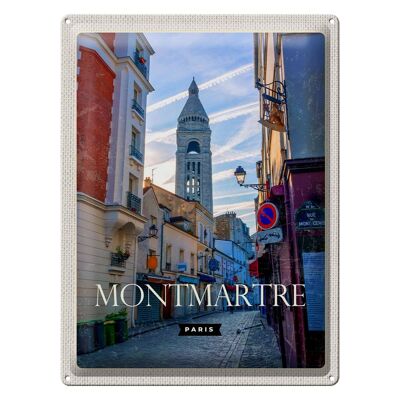 Plaque tôle voyage 30x40cm Montmartre Paris quartier des artistes