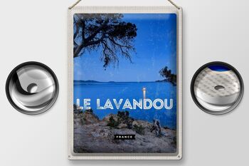 Signe en étain voyage 30x40cm rétro Le Lavandou France vacances 2
