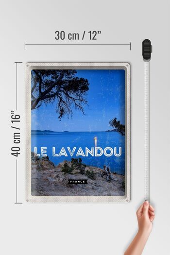 Signe en étain voyage 30x40cm rétro Le Lavandou France vacances 4
