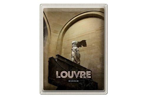 Blechschild Reise 30x40cm Retro Louvre Museum Paris Palast