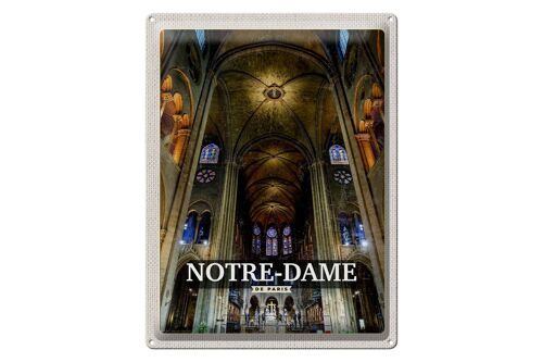 Blechschild Reise 30x40cm Notre Dame Paris Kathedrale Geschenk