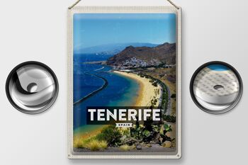 Panneau en étain voyage 30x40cm, Tenerife, espagne, Panorama, image mer 2