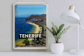 Panneau en étain voyage 30x40cm, Tenerife, espagne, Panorama, image mer 3