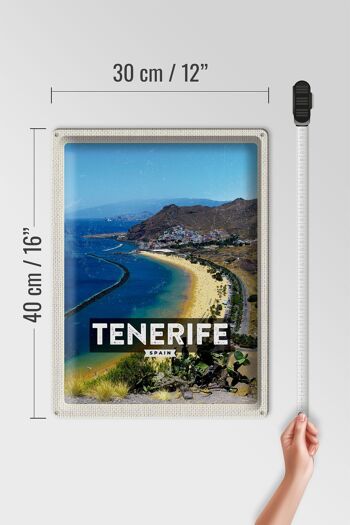 Panneau en étain voyage 30x40cm, Tenerife, espagne, Panorama, image mer 4