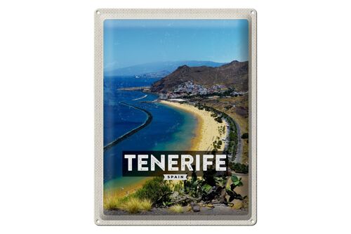 Blechschild Reise 30x40cm Tenerife Spain Panorama Bild Meer