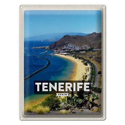 Targa in metallo da viaggio 30x40 cm Tenerife Spagna Foto panoramica Mare