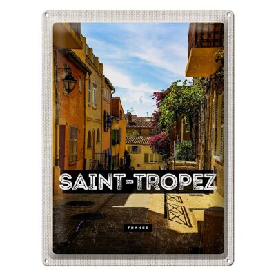 Cartel de chapa de viaje 30x40cm Saint Tropez Francia Puerto regalo