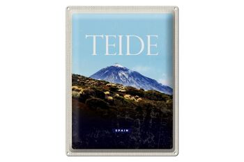 Signe en étain voyage 30x40cm rétro Teide espagne la plus haute montagne 1