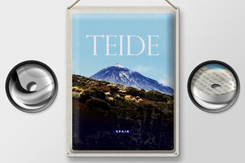 Signe en étain voyage 30x40cm rétro Teide espagne la plus haute montagne 2